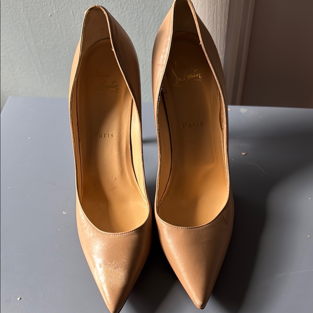 Christian Louboutin Tan Stiletto Heels
